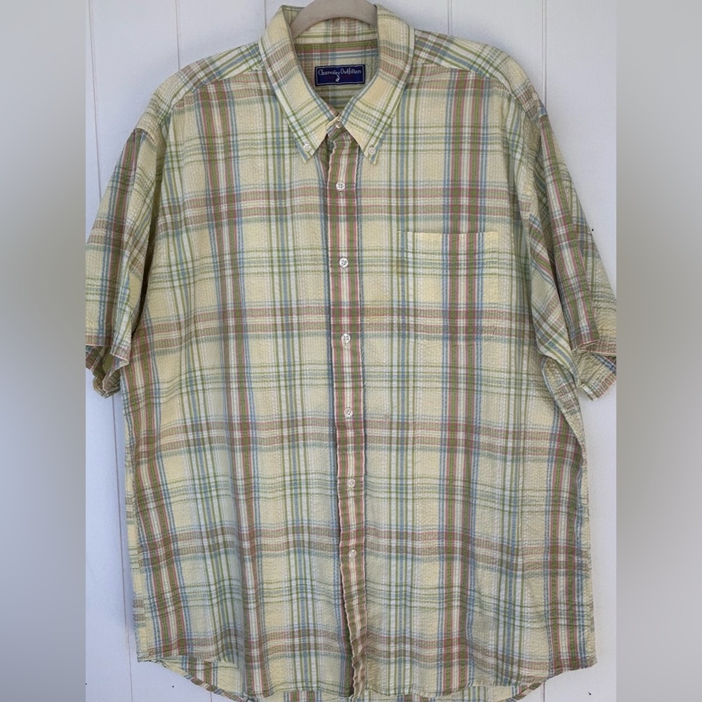 Clearwater Outfitters Men’s‎ Seersucker Button Down Shirt Pastels Size XL